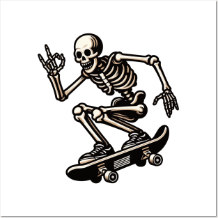 Cool Skeleton Skateboard Posters and Art